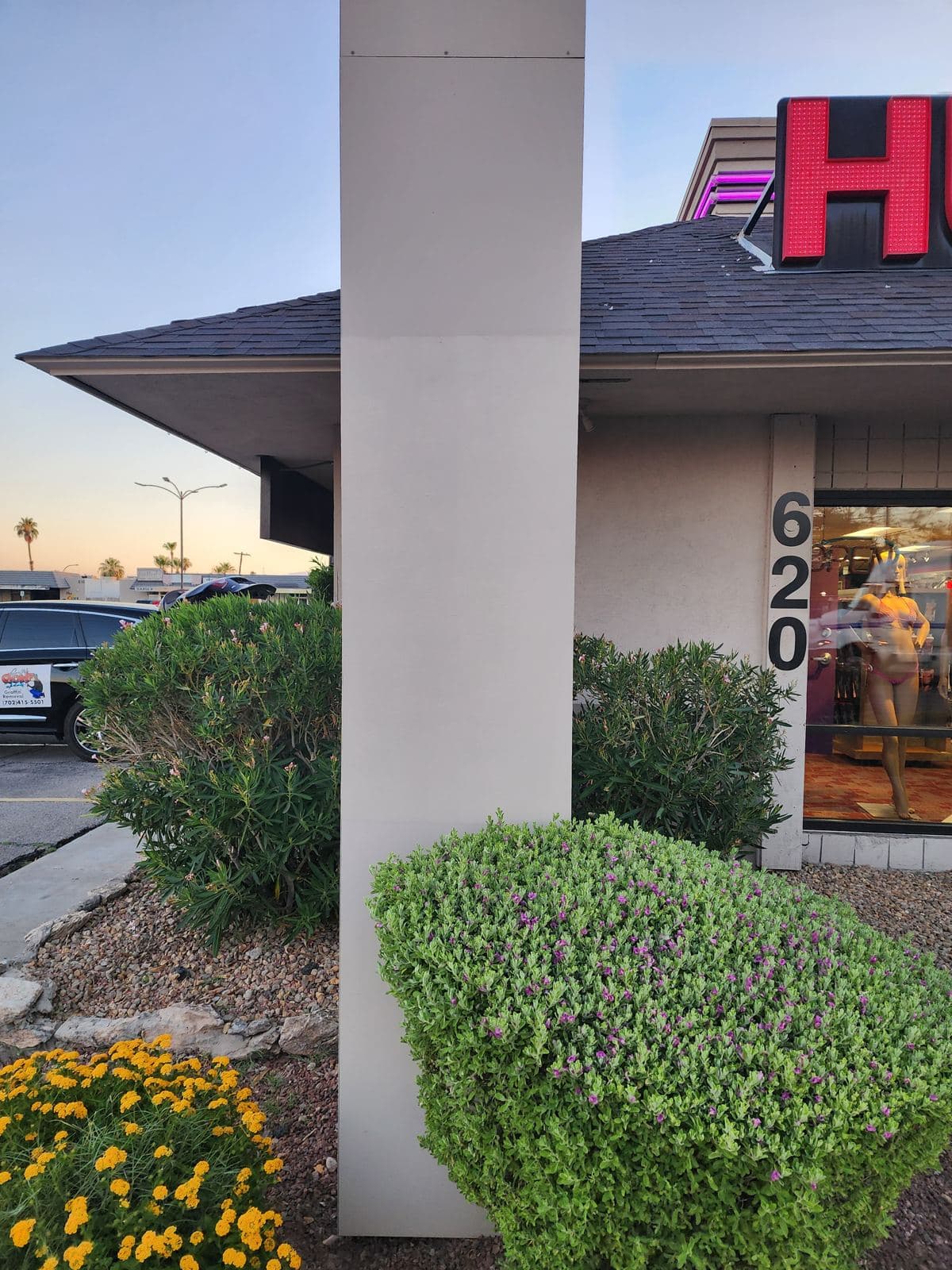 Storefront pillar, after