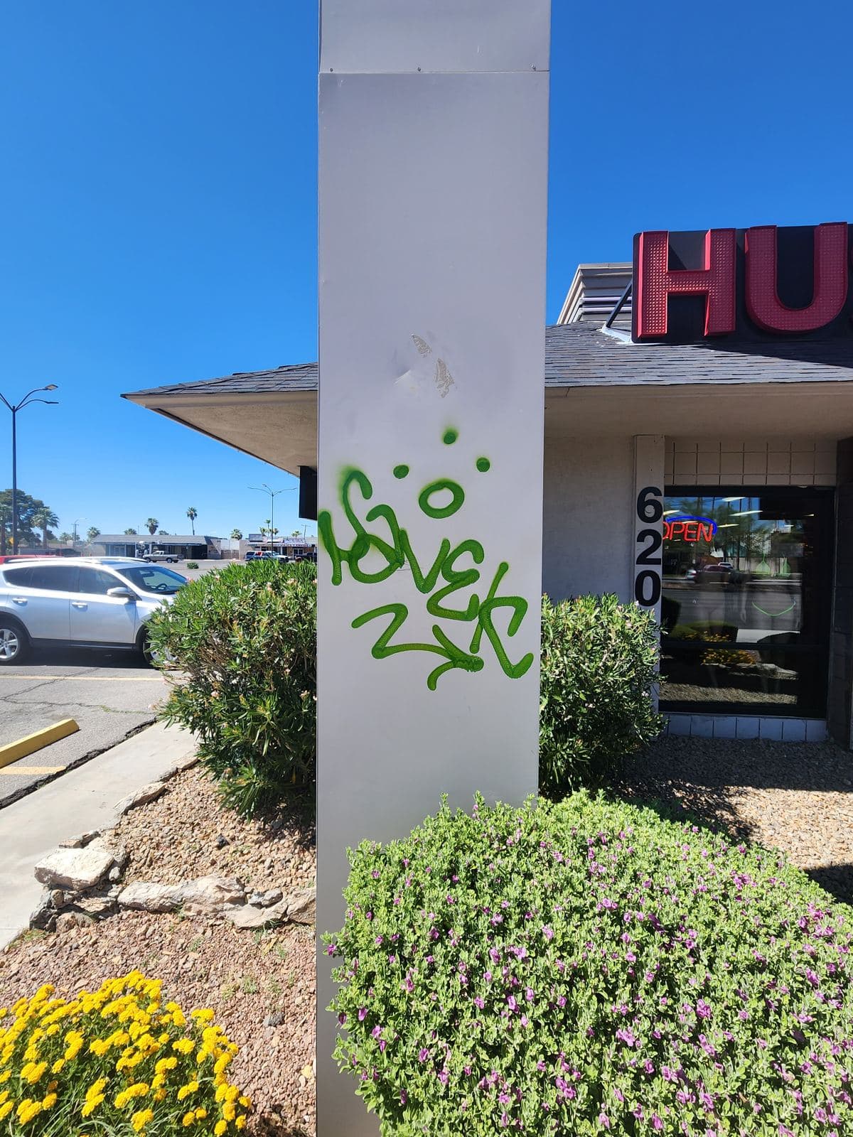 Storefront pillar, before