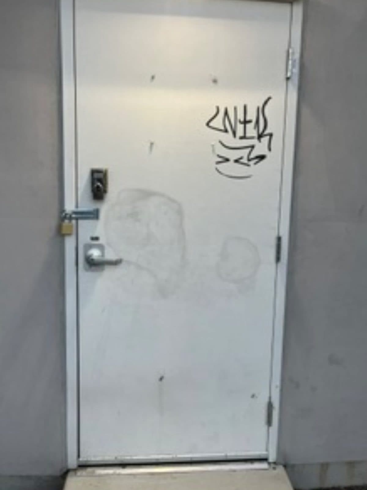 Steel door, before